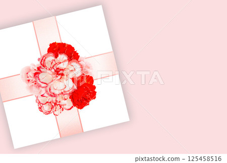 Mother's Day background material, stylish carnation, message card, png 125458516