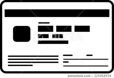 下一張「我的號碼卡」（個人號碼卡）背面的插圖向量黑白圖示2026年新設計 125458554