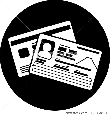 下一張我的號碼卡（個人號碼卡）正面和背面的插圖向量黑白圖示2026年新設計 125458561