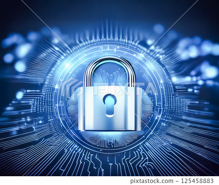 Cybersecurity: Image material for the concept of digital security 125458883