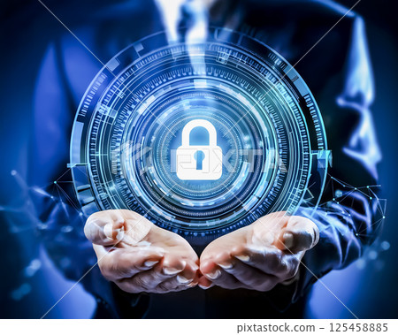 Cybersecurity: Image material for the concept of digital security 125458885