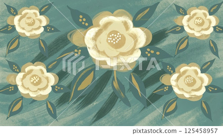 floral bouquet set. Gift with flower blossom background  125458957