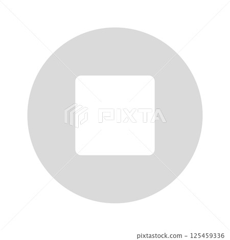 Gray stop button icon - Simple and stylish translucent stop mark UI material 125459336