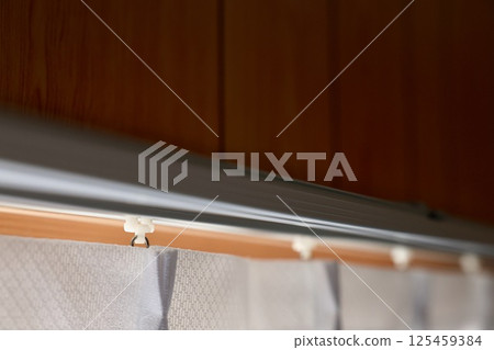 Curtain rail and curtains Curtain rail and curtains 125459384