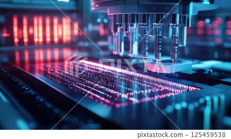 A computer screen with a blue background and red and purple lines A computer screen with a blue background and red and purple lines 125459538