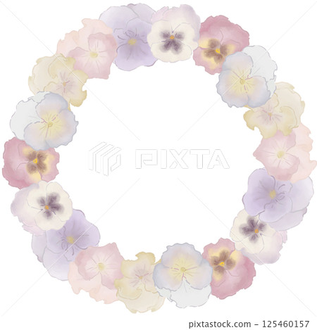 三色堇花框架 125460157