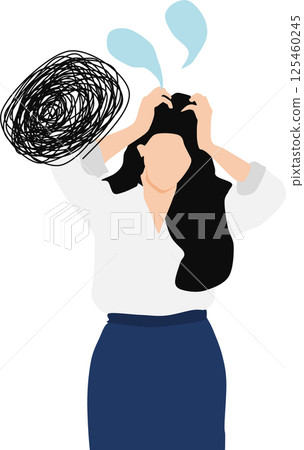 Illustration of a woman having trouble at work Illustration of a woman having trouble at work 125460245