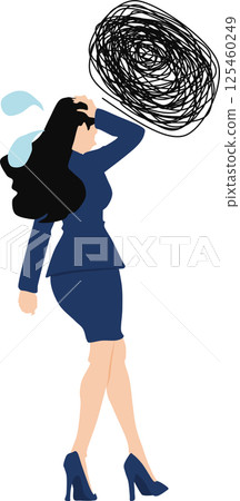 Illustration of a woman having trouble at work 125460249