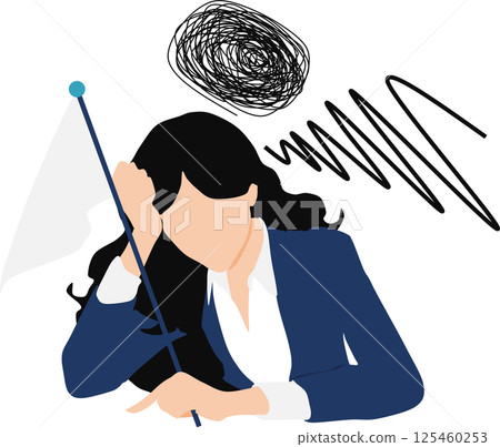 Illustration of a woman having trouble at work 125460253