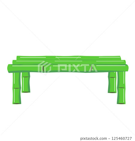 竹子製成的短凳的插圖 125460727