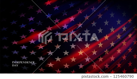 Festive composition with abstract elements of wavy American flag Festive composition with abstract elements of wavy American flag 125460790