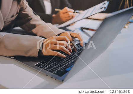 Concept of legal counseling. The lawyer or legal counsel is listening and providing advice to business people. Concept of legal counseling. The lawyer or legal counsel is listening and providing advice to business people. 125461258