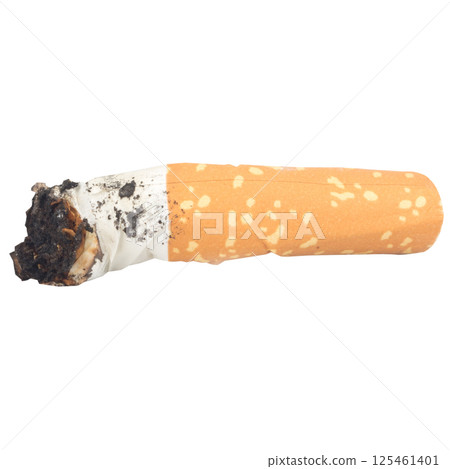 cigarette collection isolated on white background butts cigarette collection isolated on white background butts 125461401