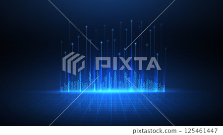 Smart city digital background. Building Technology, Futuristic Architecture. Smart city digital background. Building Technology, Futuristic Architecture. 125461447