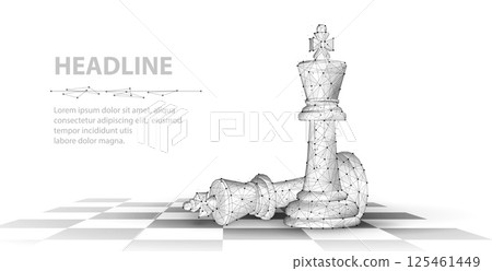 Chess kings. Win in game, AI in chess, chess strategy, digital manager 125461449