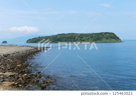 [指宿市、霧島錦江灣國立公園、知林島「指宿公園」、從塔拉岬俯瞰知林島] 125463021