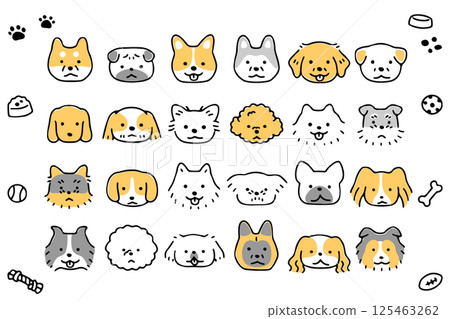 Cute dog face icon set ① Cute dog face icon set ① 125463262