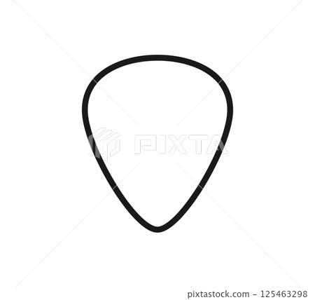 Guitar pick shape icon. Plectrum sign. Tringle plastic guitar pick symbol. Music mediator line icon. Design element. Vector illustration isolated on white background Guitar pick shape icon. Plectrum sign. Tringle plastic guitar pick symbol. Music mediator line icon. Design element. Vector illustration isolated on white background 125463298