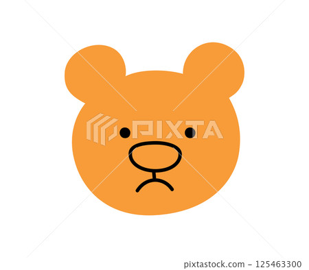 Cute doodle sad bear face icon. Sad upset bear. Teddy kawaii emoji. Hand drawn animal emoticon. Expression teddy head. Bad mood. Vector illustration isolated on white background Cute doodle sad bear face icon. Sad upset bear. Teddy kawaii emoji. Hand drawn animal emoticon. Expression teddy head. Bad mood. Vector illustration isolated on white background 125463300