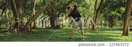 wellness concept with tree in park on summer season wellness concept with tree in park on summer season 125463572