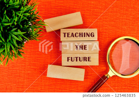 Inspiring Concepts of Education With a Focus on Teaching the Future Using Learning Tools and Resources on a Vibrant Background 125463835