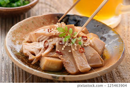 Homemade Menma made from bamboo shoots Homemade Menma made from bamboo shoots 125463904