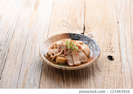 Homemade Menma made from bamboo shoots 125463926