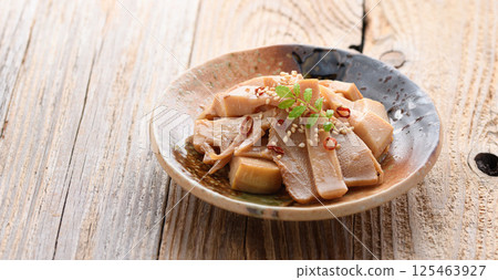 Homemade Menma made from bamboo shoots 125463927