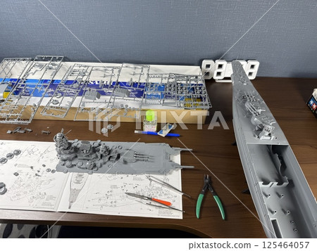 日本戰艦武藏號的塑膠模型 日本戰艦武藏號的塑膠模型 125464057