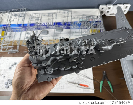 Plastic model of the Japanese battleship Musashi Plastic model of the Japanese battleship Musashi 125464059