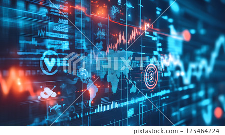 Illustration of economic policy affecting healthcare 125464224