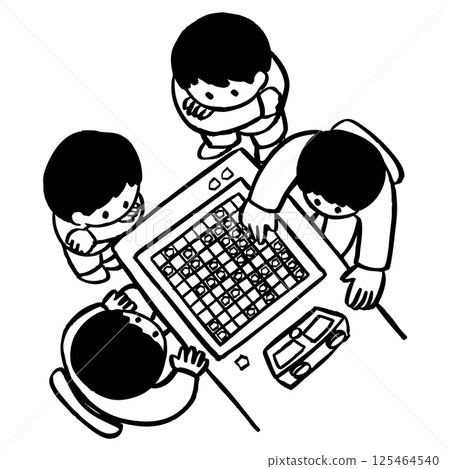 將棋比賽和賽後討論的向量插圖 將棋比賽和賽後討論的向量插圖 125464540