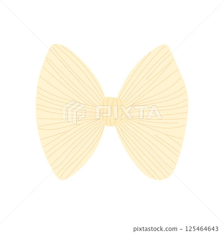 Bright yellow bow in cheerful flat style, perfect for festive wrapping, sunny invitations, birthday tags, and joyful seasonal decorations 125464643
