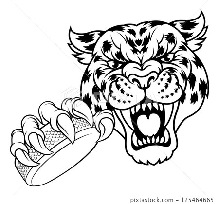 Jaguar Leopard Cheetah Panther Hockey Team Mascot Jaguar Leopard Cheetah Panther Hockey Team Mascot 125464665