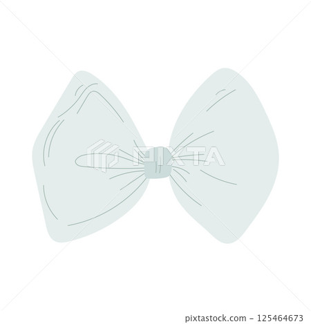 Flat mint green bow with clean lines and soft tones, great for spring clipart, light packaging, modern branding, and kids party decoration 125464673
