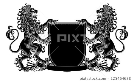 Heraldry Crest Lion Coat Of Arms Heraldic Shield Heraldry Crest Lion Coat Of Arms Heraldic Shield 125464688