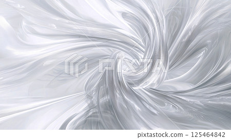 White abstract digital vortex with swirling energy patterns, sleek and modern, perfect for data tech 125464842