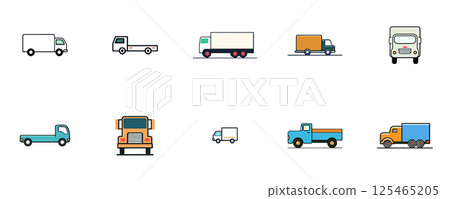 Cargo Trucks and Delivery Vehicles for Transport Logistics 125465205