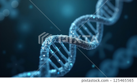 Abstract DNA strand illustration, scientific concept 125465565