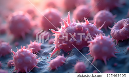 Close-up of Cellular Structure Microscopic Display Close-up of Cellular Structure Microscopic Display 125465605