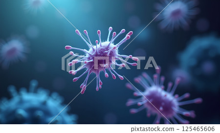 Detailed Render of Viral Microscopic Organism Detailed Render of Viral Microscopic Organism 125465606