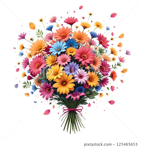 Colorful Daisy & Gerbera Bouquet 125465653