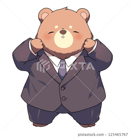 穿著會說話的西裝的熊商人 穿著會說話的西裝的熊商人 125465767