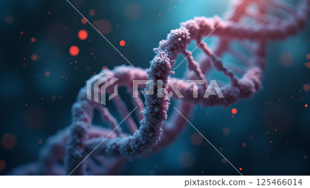 Abstract DNA Strand Structure on Dark Background 125466014