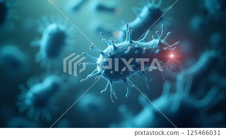 Visualizing Microscopic Viral Structures in Blue 125466031