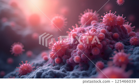 Microscopic View of Viral Infection Progression Microscopic View of Viral Infection Progression 125466039