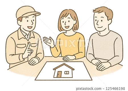 一對夫婦開會購買自己的房子 125466198