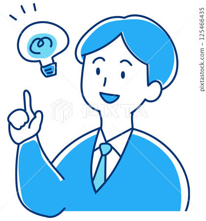 一位穿著西裝的男人有了一個想法的插圖 125466435