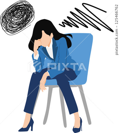 一位女性在工作上遇到麻煩的插圖 一位女性在工作上遇到麻煩的插圖 125466762