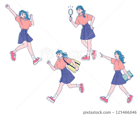 動漫風格女孩全身學習套裝 125466846